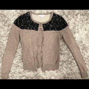 Brown with black lace NY&C cardigan